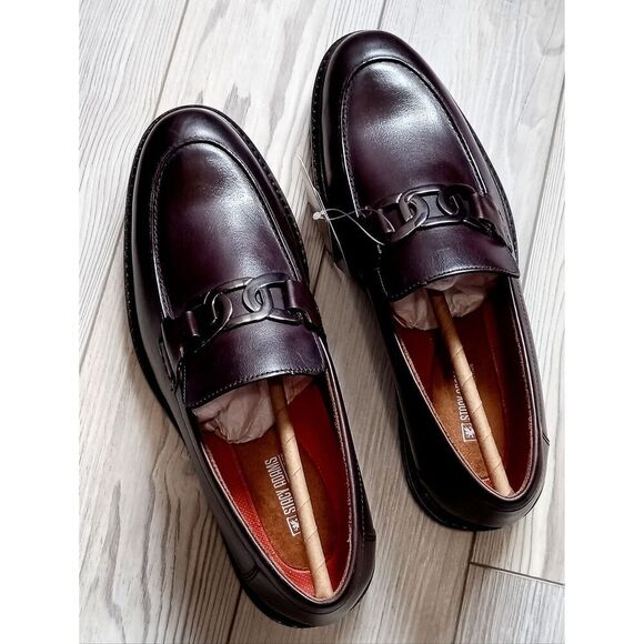 (W-4657) Stacy Adams Mens Hale Moc Toe Bit Slip On Loafers Sz 8 main image 9